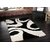 Presto Black N White Colour Abstract Shaggy Carpet (ICSC9055C3X5)