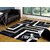 Presto Shaggy Carpet Black N White Colour Abstract Shaggy Carpet (ICSC11025C6X9)