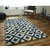 Presto Blue N White Colour Abstract Shaggy Carpet (ICSC4069C3X5)