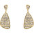 Donna Fashion White Curvy Triangle Gold Plated Dangler Earrings with Crystals for Women ER30071G
