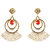 Donna Fashion Red Round Gold Plated Dangler Earrings with Crystals for Women ER30074G