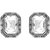 Donna Fashion White Edgy Square Stud Rhodium Plated Earrings with Crystals for Women ER30097R