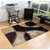 Presto Brown N Beige Colour Abstract Shaggy Carpet (ICSC6072C5X7)