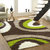 Presto Green N Gray Colour Abstract Shaggy Carpet (ICSC1025C5X7)