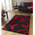 Presto Black N Red Colour Floral Shaggy Carpet (ICSC1042C6X9)