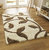 Presto Beige N Brown Colour Floral Shaggy Carpet (ICSC1044C3X5)
