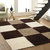 Presto Brown N Beige Colour Geometrical Shaggy Carpet (ICSC2012C4X6)
