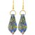 Beadworks Blue Glass Dangle Drop Earrings for Girls (ER-166)