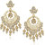 Meenaz Traditional Earrings Fancy Party Wear Kundan Moti Pearl Daimond Earrings - TR137