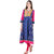 Prakhya Embroidered Womens Long Anarkali cotton kurta-SW881BLUE