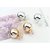 Metallic Gold Large Double Side Diamond Stud Round Earrings- 1 Qty