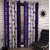 K Decor Purple,White Polyester Abstract Window Eyelet Stitch Curtain Set Of 2 (4 Feet X 5 Feet)