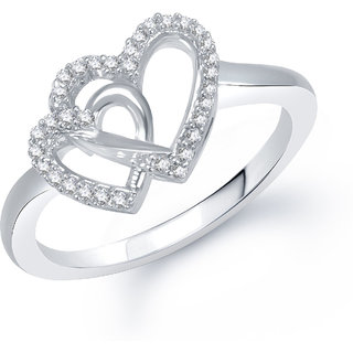 Buy Meenaz Silver Plated Silver Fancy Ring For Girls Women Silver ...
