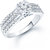 Meenaz Solitaire Ring For Girls  Women Silver Plated In American Diamond FR164