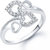 Meenaz Silver Plated Heart Ring For Girls Women Silver Plated In American Diamond FR176 for Women