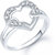 Meenaz Heart Ring For Girls  Women Silver Plated In American Diamond FR177
