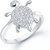 Meenaz tortoise Ring For Girls  Women Silver Plated In American Diamond Cz FR181