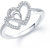 Meenaz Silver Plated Silver Fancy Ring For Girls Women Silver Plated In American Diamond Cz FR187 for Women