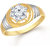 Meenaz Ring For Men Gold Plated In American Diamond Cz FR460