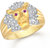 Meenaz Ring For Men Gold Plated In American Diamond Cz FR463