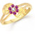 Meenaz Fancy Ring For Girls  Women Gold Plated In American Diamond Cz FR326