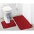 Lushomes Ultra Soft Microfiber Polyester Red Regular Bath Mat Set
