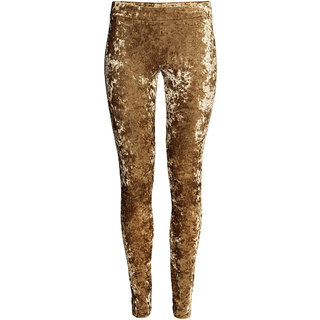 Gold hotsell velvet leggings