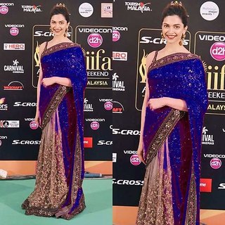 Buy Bollywood Deepika Padukone Blue Saree Online 1500 From Shopclues You can access all brands by installing this one app.