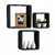 Home Sparkle Set Of Three Black Cube Shelves (Sh334)