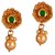 Beautiful traditional Red  Green Stone  Pearl Necklace  Earring Set (MJ0164)