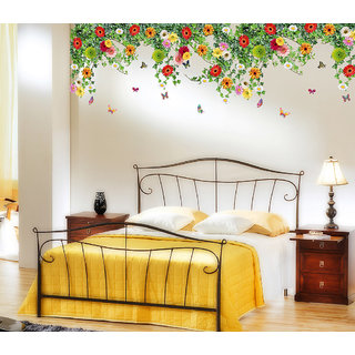 Walltola Multicolor Floral Wall Stickers Pvc No Of Pieces 1