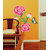 Walltola Vinyl Flower Valentine Day Lovely Roses In Pink With Buds Butterfly Wall Sticker
