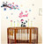 Walltola Wall Sticker- Animals Cute Girl Owl Panda For Baby Kids Cradle Backdrop Flowers And Nursery Butterflies Stickers ( Finished Size  150cm x 115cm)