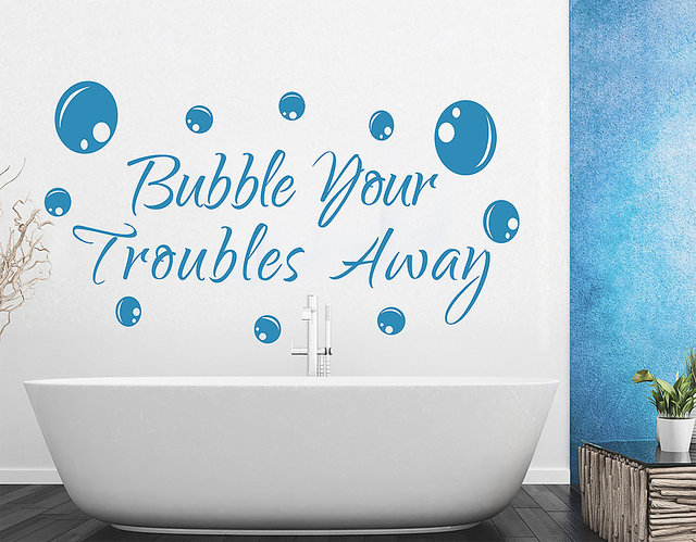 Wall Stickers Bathroom E Bubble Your Troubles Away Pvc Vinyl