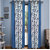 Geonature Blue Kolavery polyster Eyelet Door Curtains Set Of 6 Size 4X7 (G6CR7F-99)