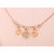 RF 24K Rose Gold Plated Crystal Shiny Three Heart Chain Pendant Necklace