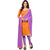 Aaina Orange  Purple Chanderi Cotton Embroidered Dress Material For Women (Unstitched)