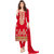 Aaina Red Georgette Embroidered Dress Material For Women (Unstitched)