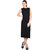 Anaphora Black Plain A Line Dress For Women