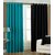 Geonature Aqua And Black polyster Eyelet Door Curtains Set Of 6 Size 4X7 (G6CR7F-144)