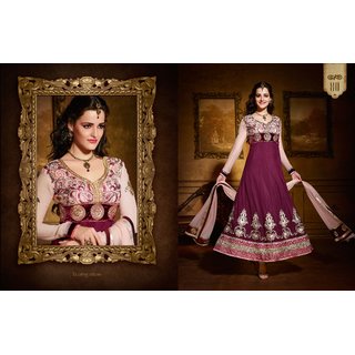 wine colour anarkali suit