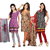 Lookslady Multicolor Crepe Printed Salwar Suit Dress Material (Pack of 3) (Unstitched)