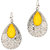 Golden Peacoack Silver Plated Yellow Hanging Earring