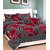 Geonature Multi Red Rose Poly-Cotton 1 Double Bedsheet with 2 pillow cover (GBEDSHEET2-1)