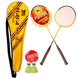 Buy MS PRO 1010 Badminton Racket set of 2 with sling cover 2 Shuttle ...
