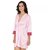 Klamotten Pink Satin Plain Night Gowns & Nighty Robe with Lace