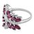 Floral Ring By Allure 925 Sterling Silver Studded With Rhodolite And Cz