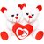 Tabby Toys Red White Cute Couple Teddy With Heart (22 cm)