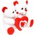 Tabby Toys Red White Cute Couple Teddy With Heart (22 cm)