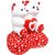 Tabby Toys Cute Teddy Couple Sitting On Heart  - 30 cm (White, Red)